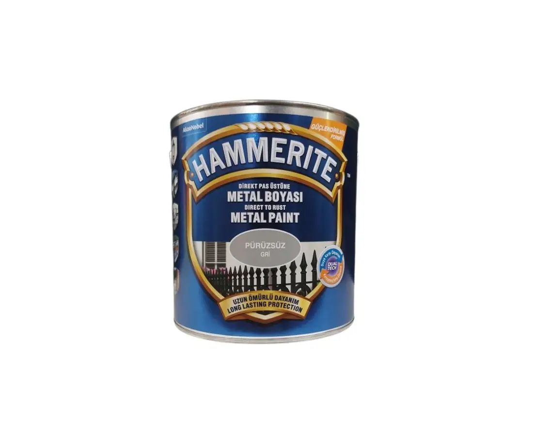 ანტიკორ.საღებავი 3/1-ში "Hammerite"ნაცრისფერი გლუვი 0,750ლტ — მეტალის საღებავები
